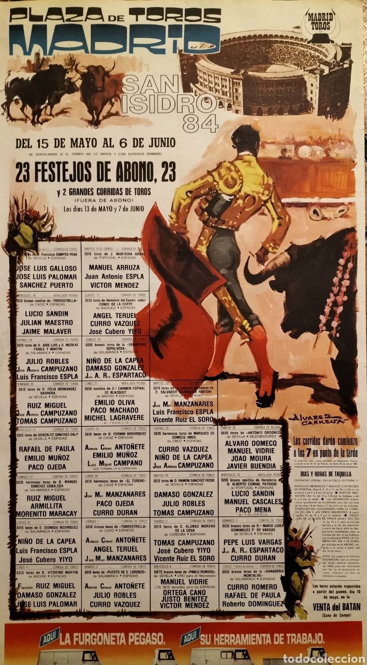Carteles toros: Cartel de toros Madrid 1984 - Foto 1