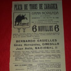 Carteles Toros: PLAZA DE TOROS DE ZARAGOZA 9 DE MAYO DE 1920. Lote 300006503