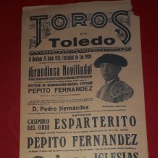 Carteles Toros: PLAZA DE TOROS DE TOLEDO 29 DE JUNIO DE 1930. Lote 302319833