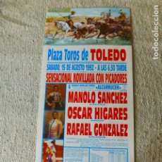 Carteles Toros: PLAZA DE TOROS TOLEDO CARTEL CORRIDA 1992 20 X 43 CMTS. Lote 302434328