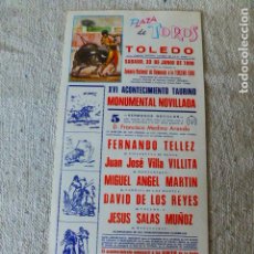 Carteles Toros: PLAZA DE TOROS TOLEDO CARTEL CORRIDA 1990 20 X 43 CMTS. Lote 302435053