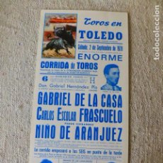 Carteles Toros: PLAZA DE TOROS TOLEDO CARTEL CORRIDA 1978 20 X 43 CMTS. Lote 302437138