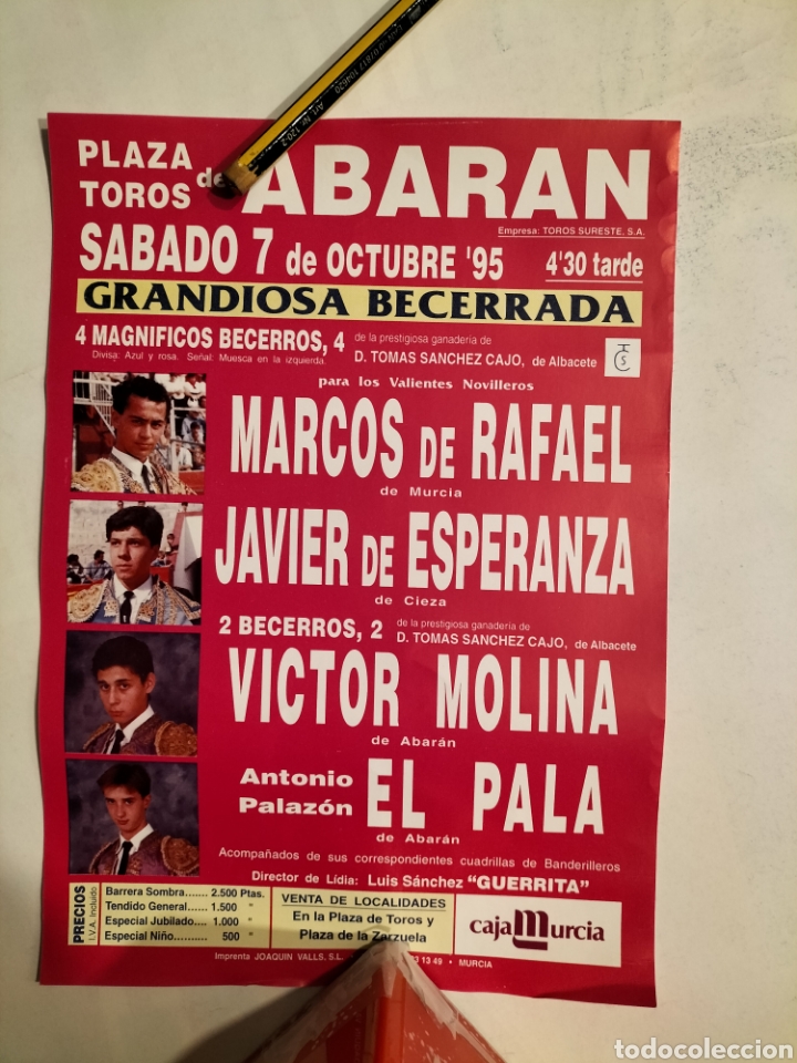 Carteles toros: Cartel de toros Abar&aacute;n 7 octubre 1995 - Foto 1