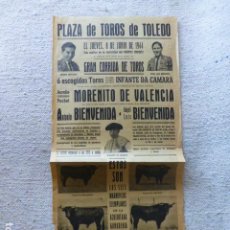 Carteles Toros: PLAZA DE TOROS DE TOLEDO CARTEL CORRIDA BIENVENIDA 1944 29 X 64 CMTS