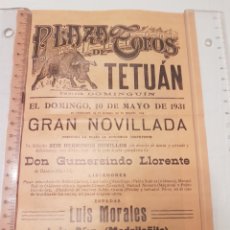 Carteles Toros: CARTEL TOROS MADRID 10 MAYO 1931. LUIS MORALES, LUIS DIAZ MADRILEÑITO, JOSE OLIVERA PEPETE DE MEJICO