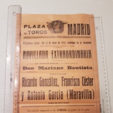 Carteles Toros: CARTEL TOROS MADRID 14 DE MAYO DE 1931. RICARDO GONZALEZ, FRANCISCO CESTER, ANTONIO GARCIA MARAVILLA