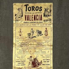 Carteles Toros: TOROS VALENCIA. FERIA DE JULIO. APARICIO, LITRI, CESAR GIRÓN … (A.1956)
