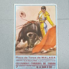 Carteles Toros: CARTEL PLAZA TOROS MALAGA. 19 MAYO 1966. 45×23 CM