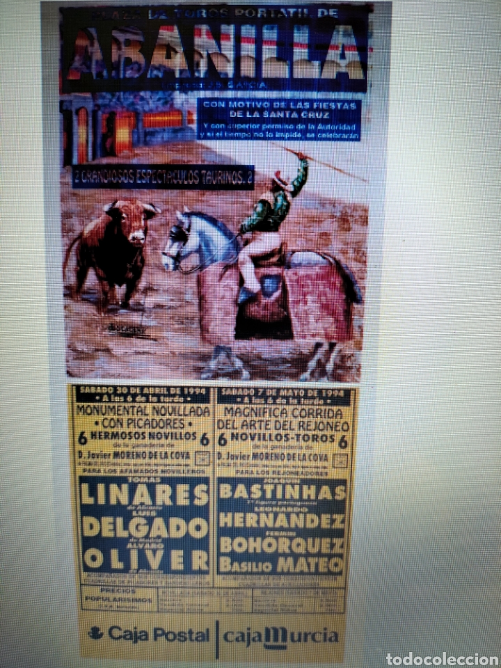 Carteles toros: Cartel de toros Abanilla 1994 - Foto 1