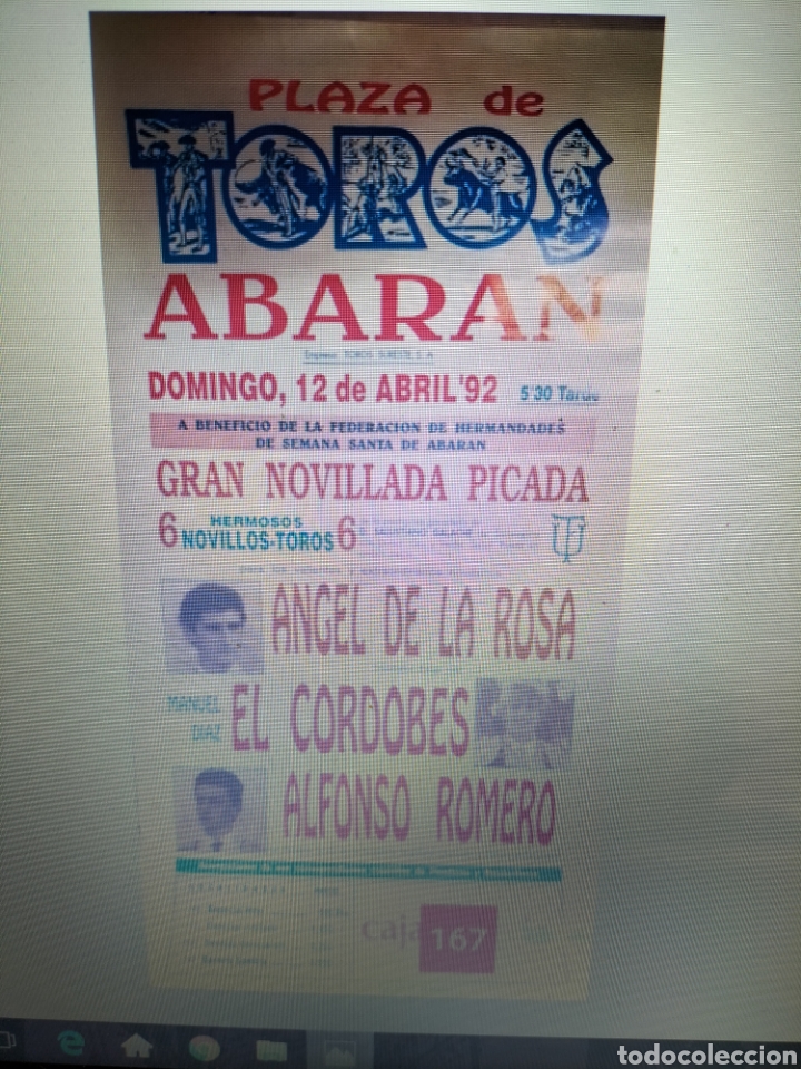 Carteles toros: Cartel de toros Abar&aacute;n 1992 - Foto 1