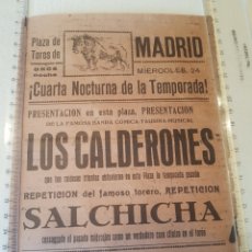 Carteles Toros: CARTEL TOROS MADRID 24 JULIO 1940.. Lote 327539143