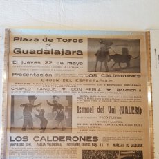 Carteles Toros: CARTEL TOROS GUADALAJARA. 1941, 22 MAYO. ISMAEL DEL VAL VALERI, PACO FLORES. Lote 334498788