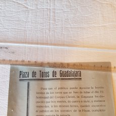 Carteles Toros: CARTEL TOROS GUADALAJARA 10 JUNIO 1941. BANDO O ANUNCIO DE ESA FECHA. Lote 337772658