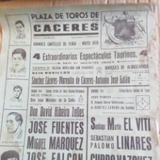 Carteles Toros: CARTEL DE TOROS CÁCERES 1970. 43.5 X 31 CM. Lote 339807198