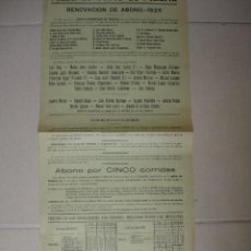 Carteles Toros: CARTEL PLAZA TOROS MADRID. RENOVACION ABONO 1925.MATADORES.GANADERIAS CONDICIONES