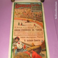 Affiches Tauromachie: ANTIGUO CARTEL GRAN CORRIDA PLAZA TOROS DE BARCELONA CON CONEJITO, MACHAQUITO Y MANOLETE AÑO 1912. Lote 345867938