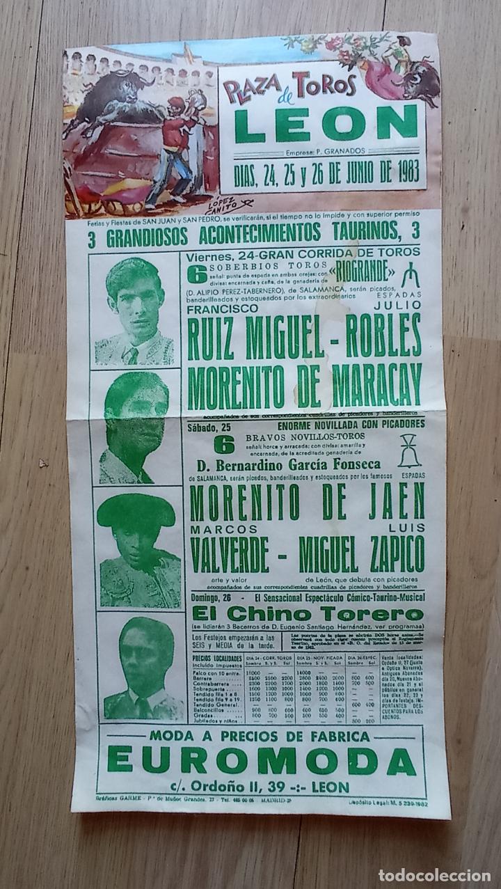 Carteles toros: CARTEL TOROS EN LEON 1983 - Foto 1