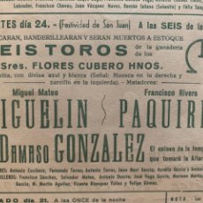 Cartazes Touros: ALTERNATIVA DE DÁMASO GONZÁLEZ. ALICANTE, TOROS, FERIA DE 1969: MIGUELÍN, PAQUIRRI, ORDÓÑEZ, CAMINO. Lote 358626410