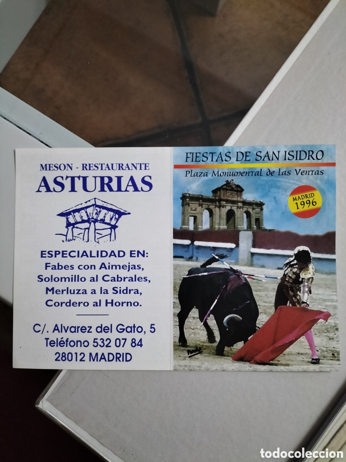 Carteles toros: Cartel de toros de mano Madrid 1996 - Foto 2