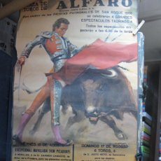 Carteles Toros: CARTEL TOROS ALFARO 1986 92X50 CM. MANZANARES, ESPARTACO, DAMASO GONZALEZ. Lote 371358511