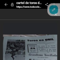 Carteles Toros: CARTEL DE TOROS DE ONIL 1977 CORRIDA NOVILLADA BORDALAS.ETC