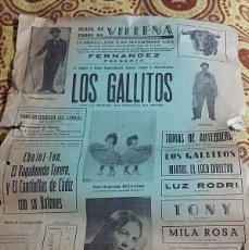 Carteles Toros: 1968 ANTIGUO RARO CARTEL LOS GALLITOS COMICO PLAZA TOROS VILLENA FERIA