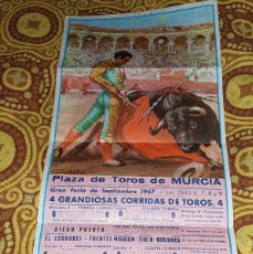 Carteles Toros: CARTEL DE TOROS MURCIA FERIA DE 1967 MANUEL BENITEZ EL CORDOBES