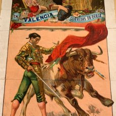 Carteles Toros: CARTEL TOROS 1914 FERIA DE JULIO VALENCIA. GALLO, BOMBITA, MANOLETE, BELMONTE… MIURA, PABLO ROMERO