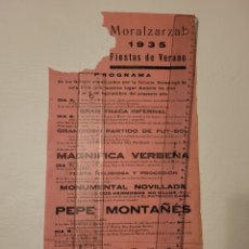 Carteles Toros: CARTEL TOROS MORALZARZAL 1935 PEPE MONTAÑÉS JOSÉ AMETLLER. Lote 383192319