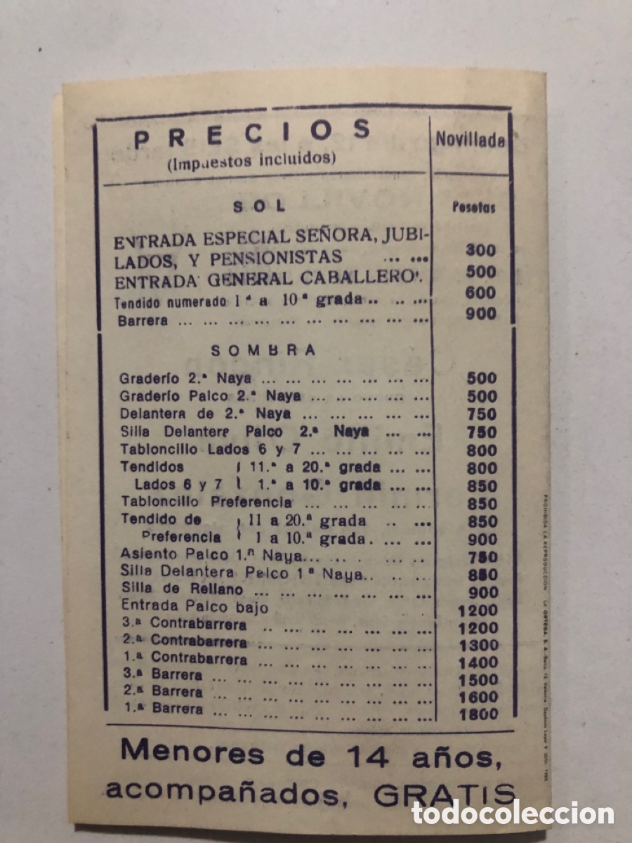 Carteles toros: Programa plaza de toros valencia 1982 cesar rinc&oacute;n el moncho fermin Gonz&aacute;lez - Foto 3