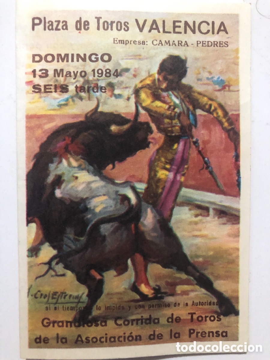 Carteles toros: Programa plaza de toros valencia 1984 el soro luis Francisco Espla - Foto 1