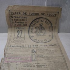 Carteles Toros: CARTEL TOROS EN ALCOY 1942 - GRANDIOSO Y ATRACTIVO FESTIVAL TAURINO - ASOCIACIÓN SAN JORJE