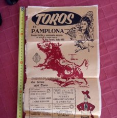 Carteles Toros: CARTEL DE SEDA CORRIDA DE TOROS EN PAMPLONA 1963
