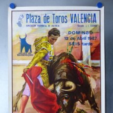 Carteles Toros: CARTEL TOROS - VALENCIA, ABRIL DE 1987 - LITOGRAFIA - CROS ESTREMS