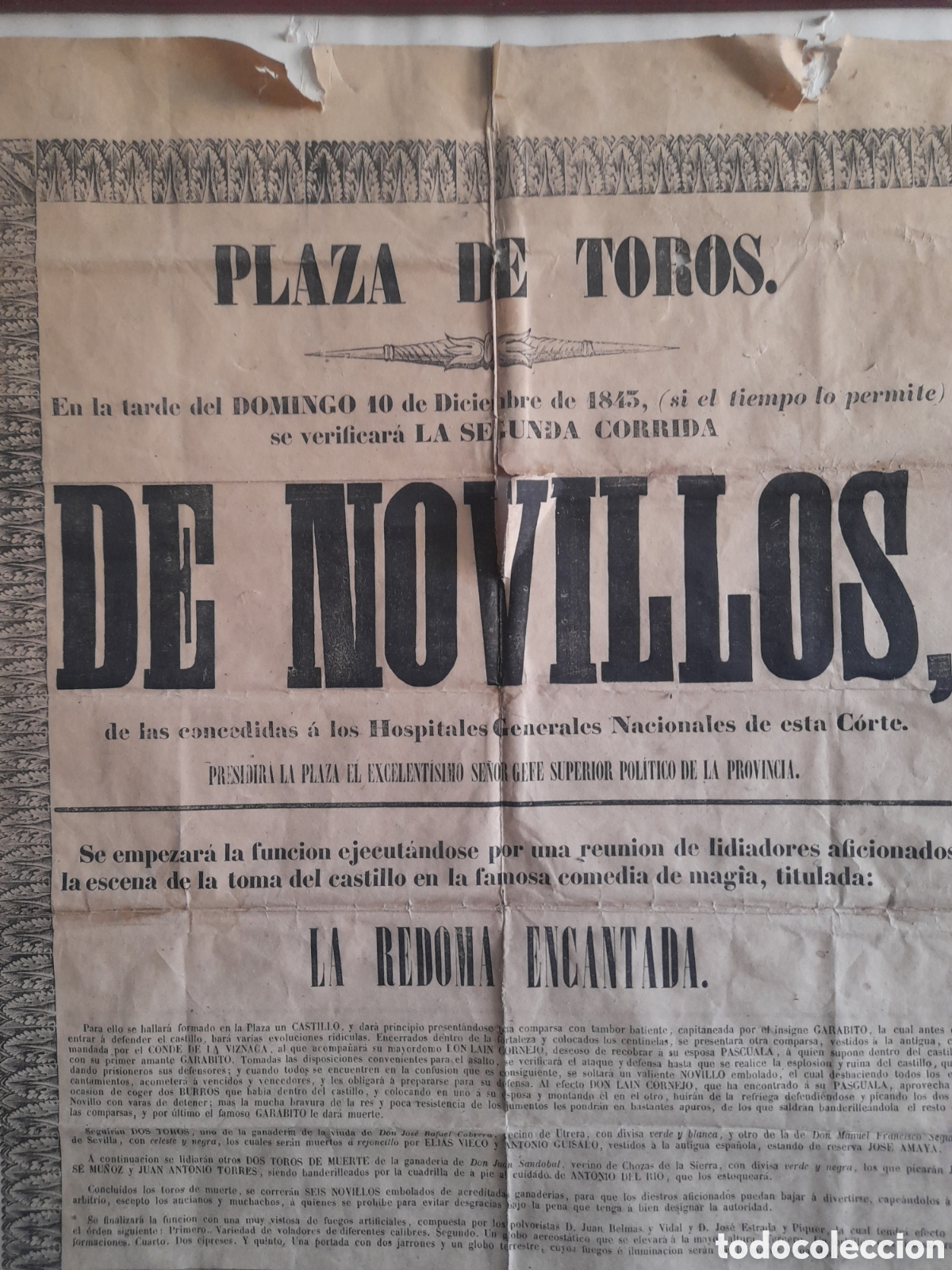 Carteles toros: Cartel de toros de 1843, de Madrid - Foto 2