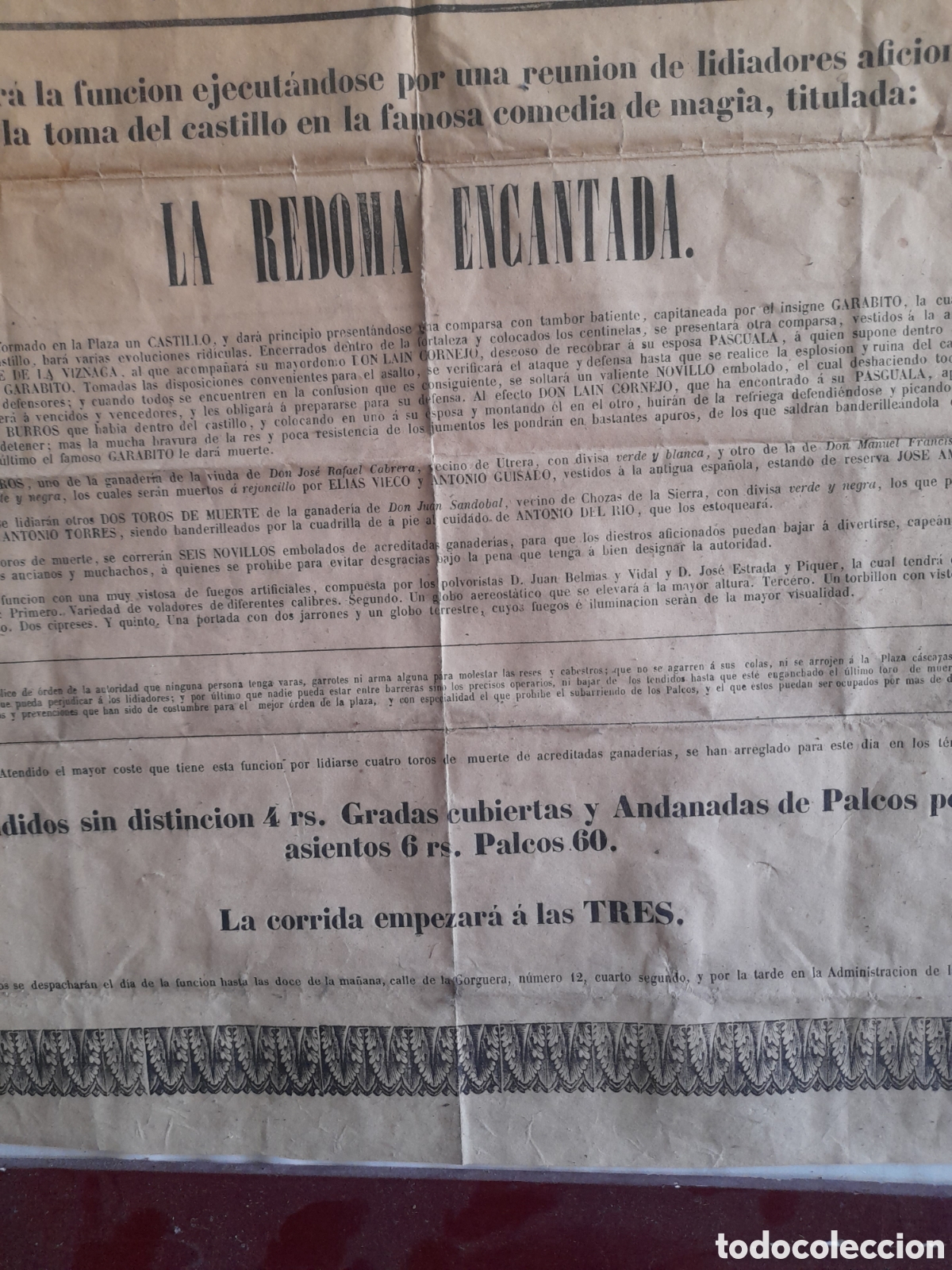 Carteles toros: Cartel de toros de 1843, de Madrid - Foto 3