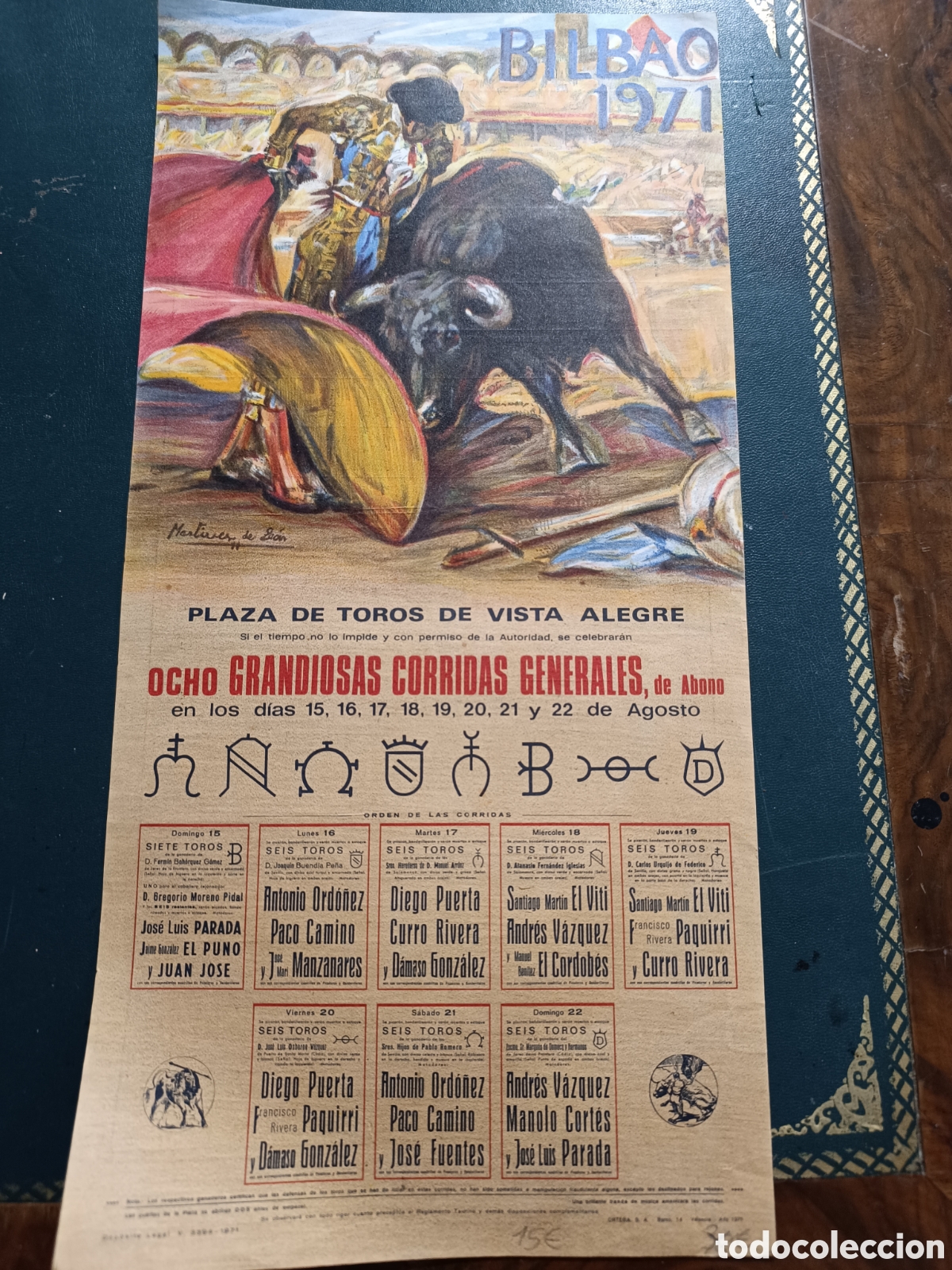 Carteles toros: Cartel de toros Bilbao 1971 - Foto 1