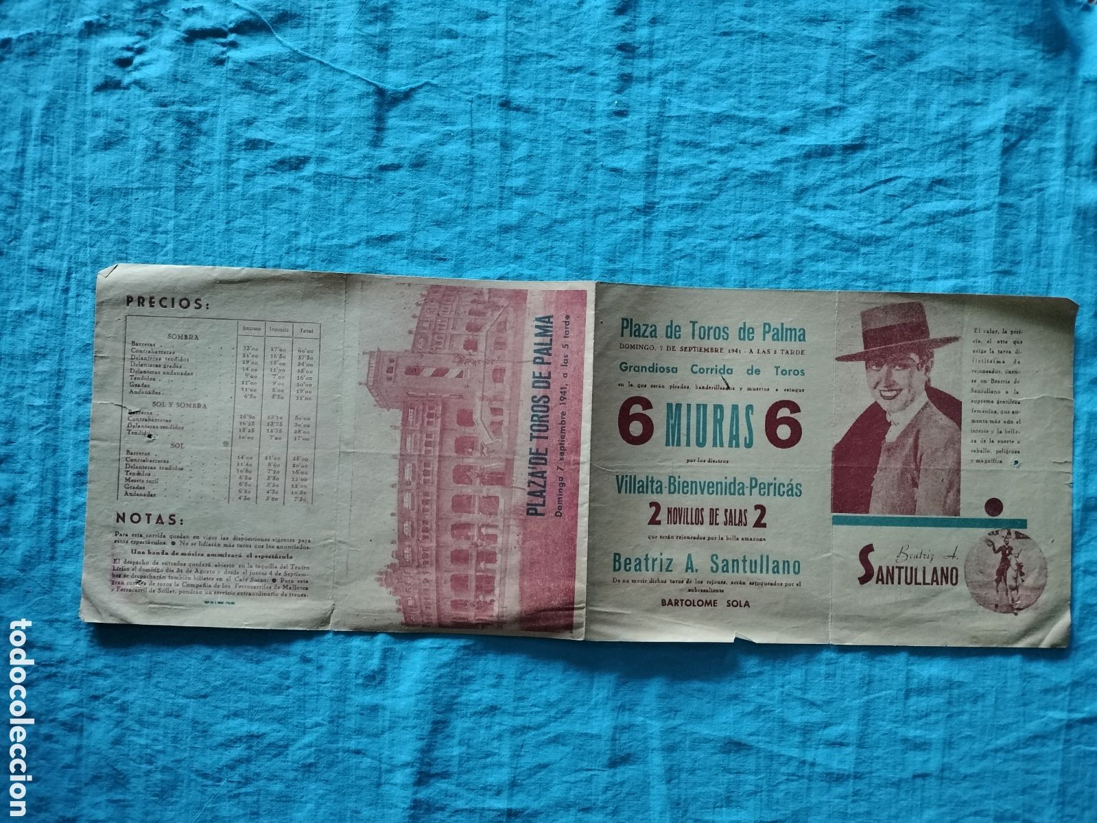 Carteles toros: PLAZA DE TOROS DE PALMA 1941 - Foto 1