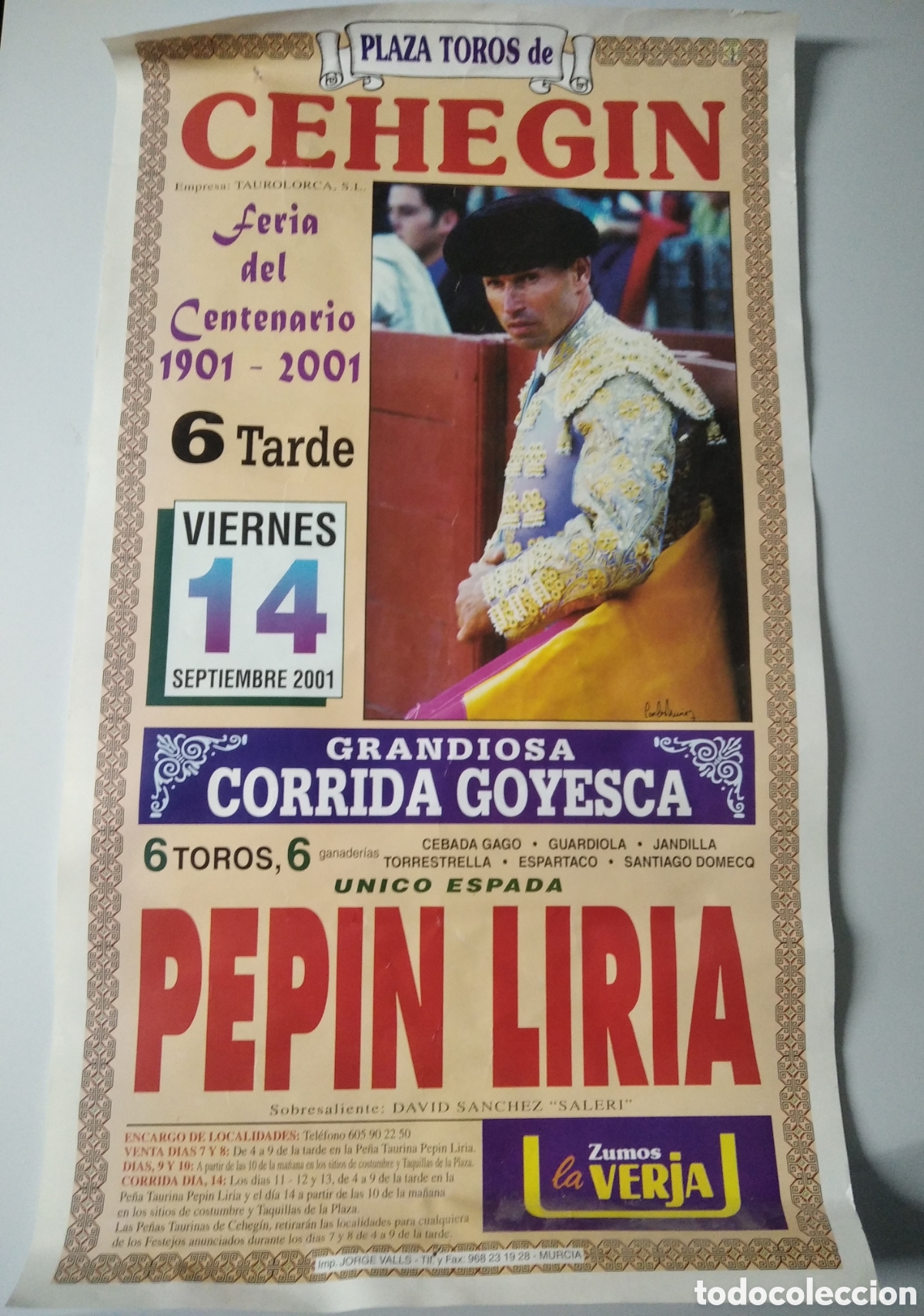Carteles toros: CARTEL DE TOROS EN CEHEG&Iacute;N - Foto 1