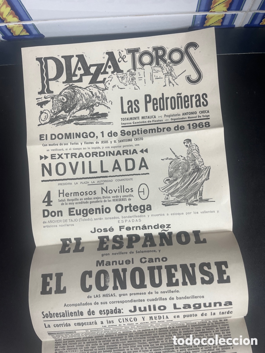 Carteles toros: Cartel de toros de Pedrońeras 1968 - Foto 2