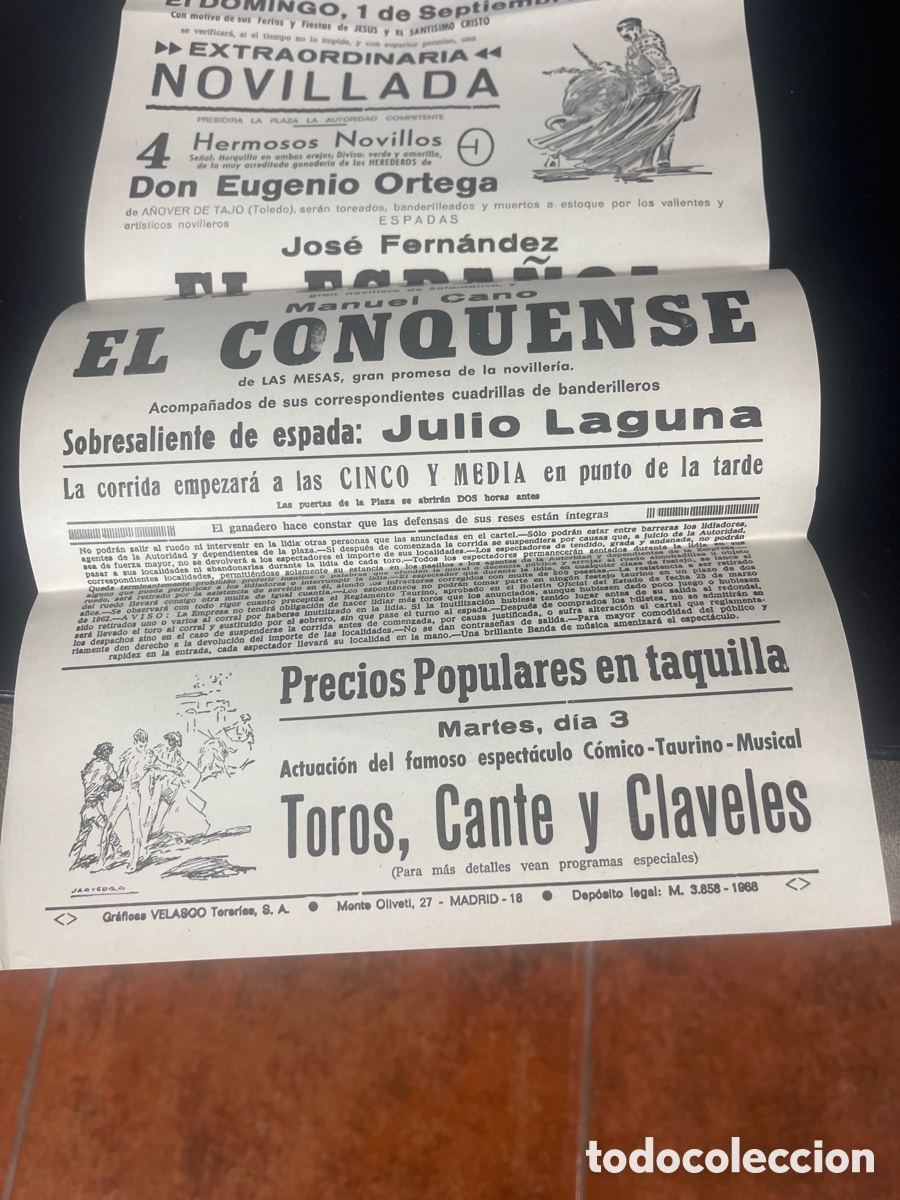 Carteles toros: Cartel de toros de Pedrońeras 1968 - Foto 3