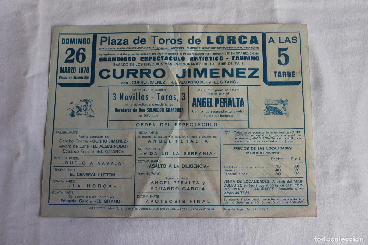Carteles toros: CARTEL PLAZA DE LORCA ESPECTACULO CURRO JIMENEZ - Foto 2