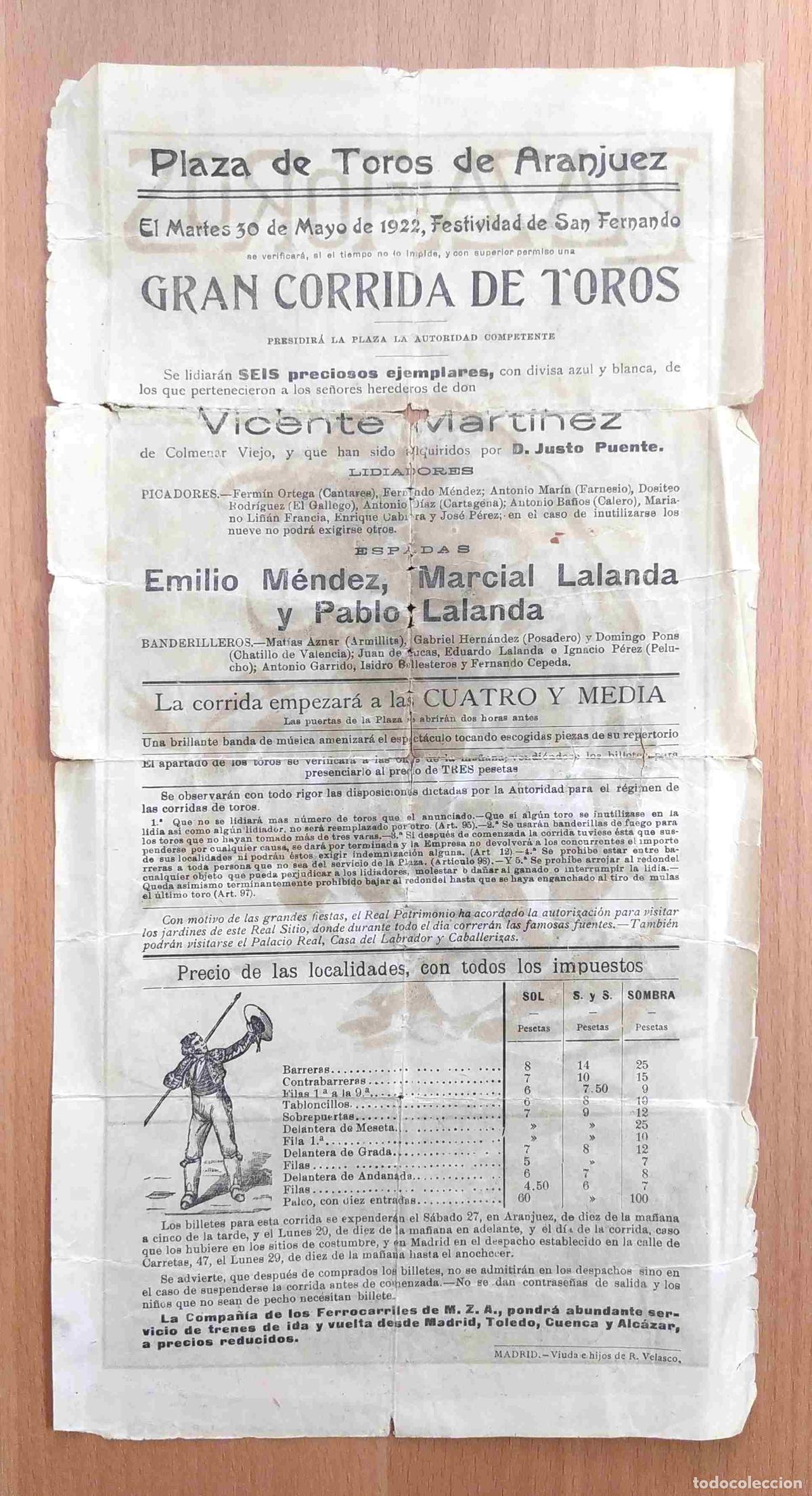 Carteles toros: cartel Plaza de Toros de Aranjuez - Foto 2