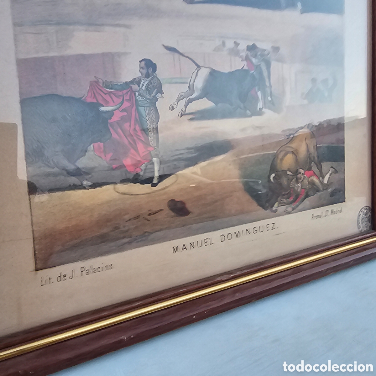 Carteles toros: LITOGRAF&Iacute;A DE J. PALACIOS TITULADA LA LIDIA - Foto 2