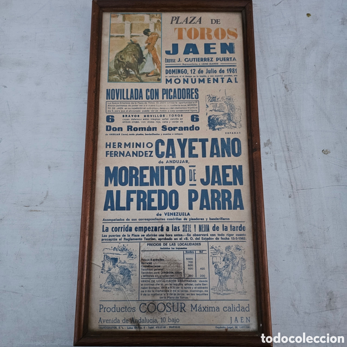Carteles toros: CARTEL TOROS JAEN 1981 - Foto 1