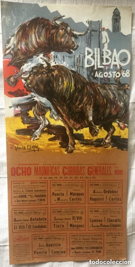 Carteles toros: CARTEL DE TOROS BILBAO 1968 - Foto 1