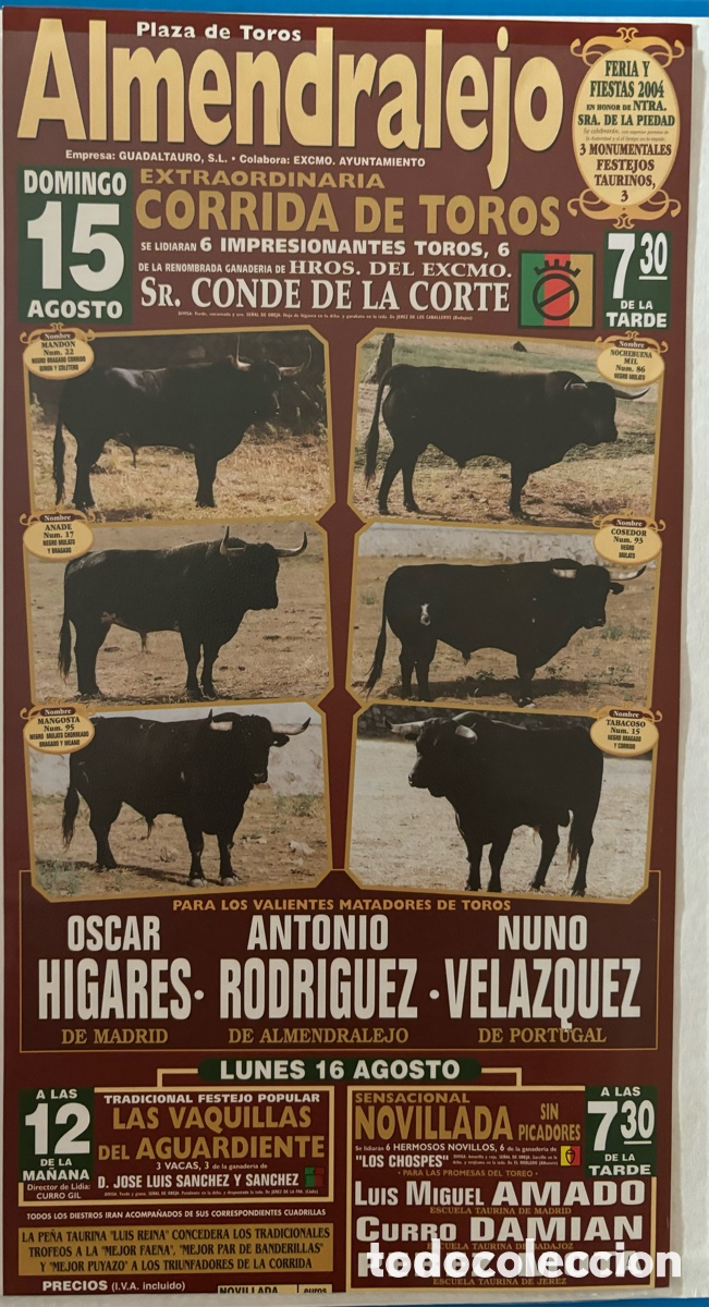Carteles toros: Cartel de toros Almendralejo 2004 - Foto 1