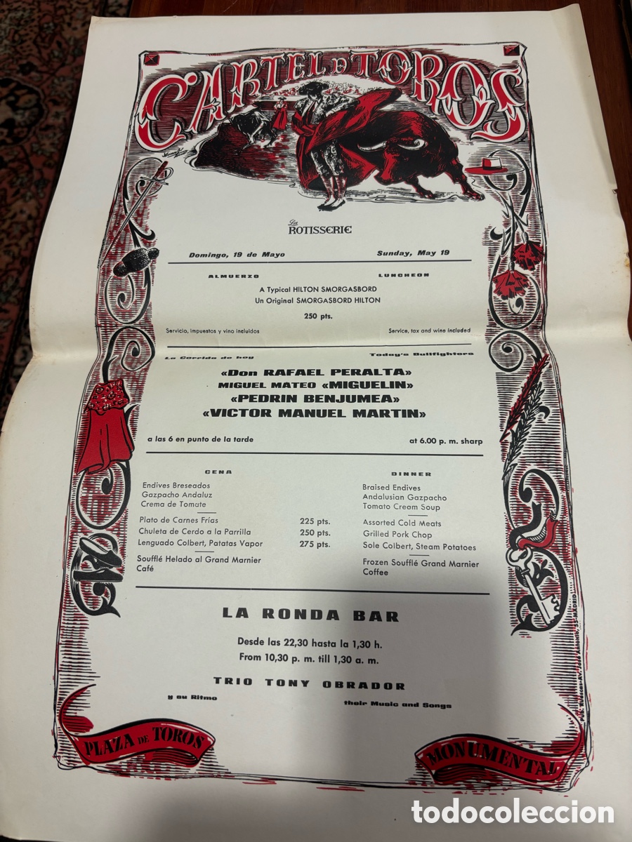 Carteles toros: Cartel de toros con men&uacute; - Foto 1