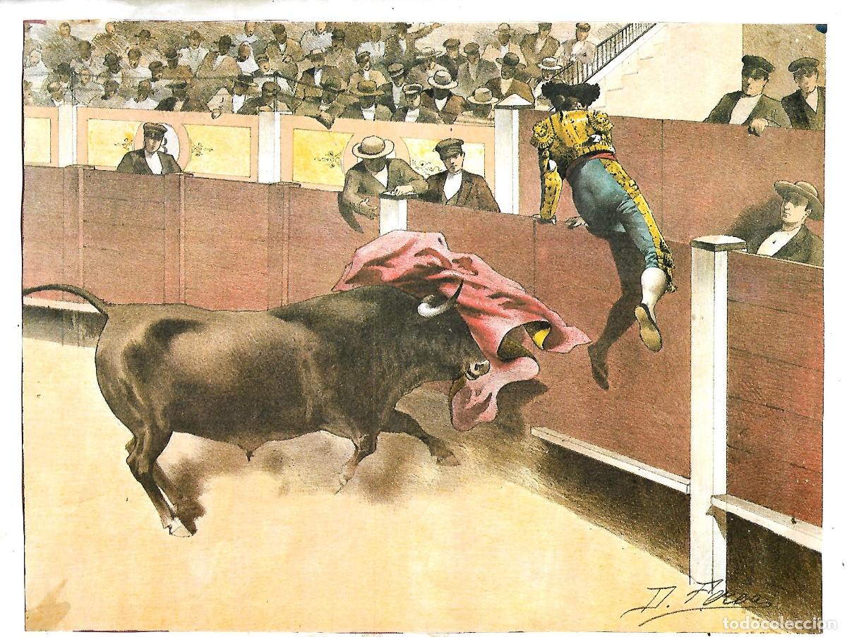 Carteles toros: RT- LAMINA TOROS - TORERO - PEREA - A LOS ALCANCES - Foto 1