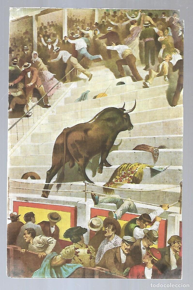 Carteles toros: RT- LAMINA TOROS - TORO SALTANDO A LAS GRADAS - Foto 1